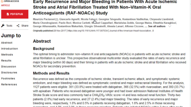 Early Recurrence and Major Bleeding in Patients With Acute Ischemic Stroke and Atrial Fibrillation Treated With Non–Vitamin-K Oral Anticoagulants (RAF-NOACs) Study