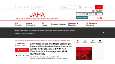 Early Recurrence and Major Bleeding in Patients With Acute Ischemic Stroke and Atrial Fibrillation Treated With Non–Vitamin-K Oral Anticoagulants (RAF-NOACs) Study