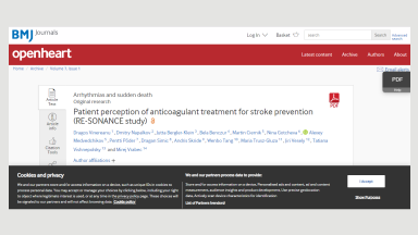 Patient perception of anticoagulant treatment for stroke prevention (RE-SONANCE study)