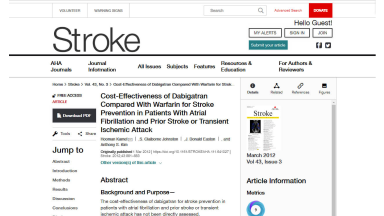 Cost-Effectiveness of Dabigatran Compared With Warfarin for Stroke Prevention in Patients With Atrial Fibrillation and Prior Stroke or Transient Ischemic Attack