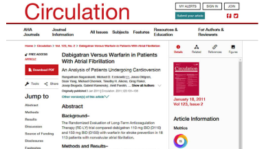 Dabigatran Versus Warfarin in Patients With Atrial Fibrillation: An Analysis of Patients Undergoing Cardioversion