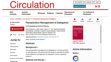 Perioperative Management of Dabigatran: A Prospective Cohort Study
