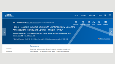 Risk of Recurrent Ischemic Stroke with Unintended Low-Dose Oral Anticoagulant Therapy and Optimal Timing of Review
