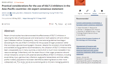 Practical considerations for the use of SGLT2 inhibitors in the Asia–Pacific countries—An expert consensus statement